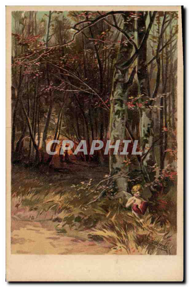 CPA Fantaisie Illustrateur Foret Ange
