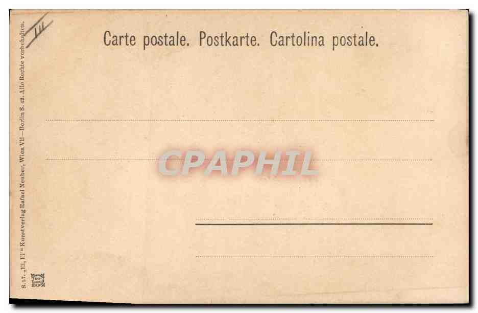 CPA Fantaisie Illustrateur Ange Patins a glace — Rückseite