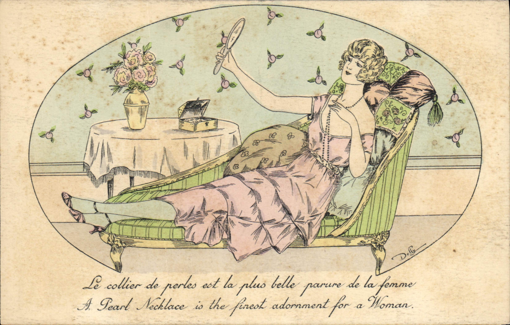 Femme avec collier de perles — B.G. Paris, n°615