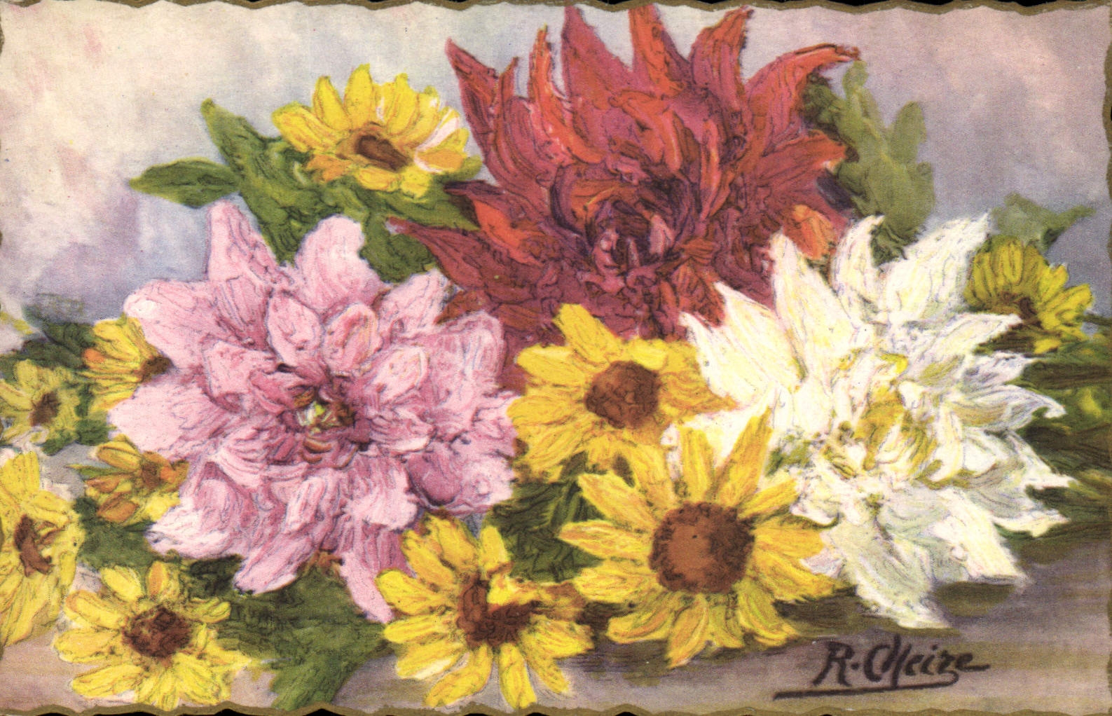 CPA Fantaisie Illustrateur Fleurs