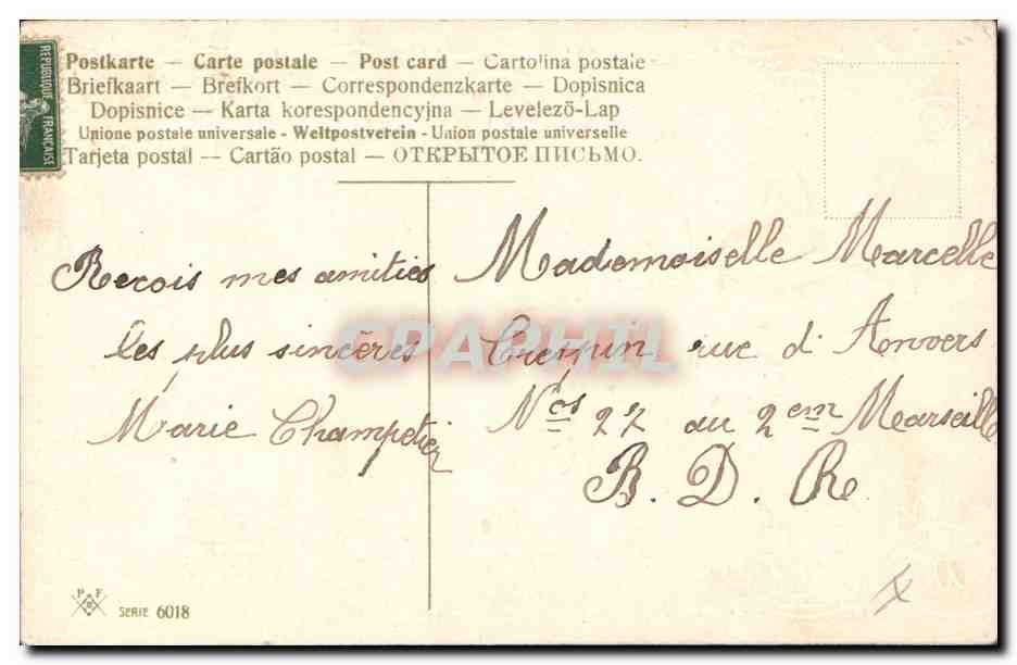 CPA Fantaisie Fleurs  — Rückseite
