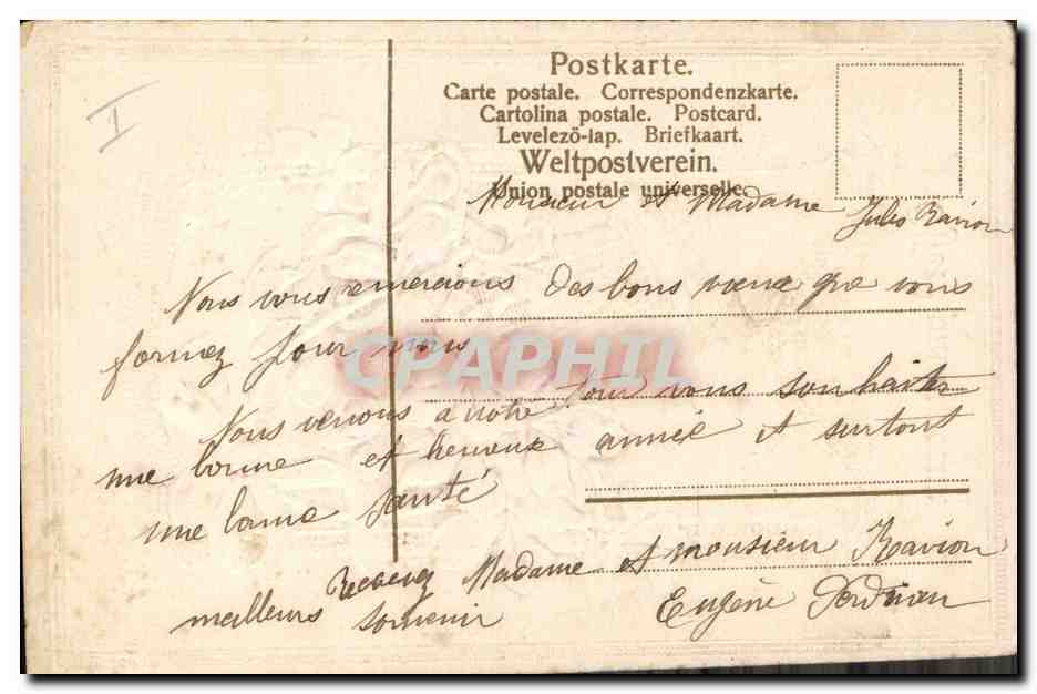 CPA Fantaisie Fleurs  — Verso