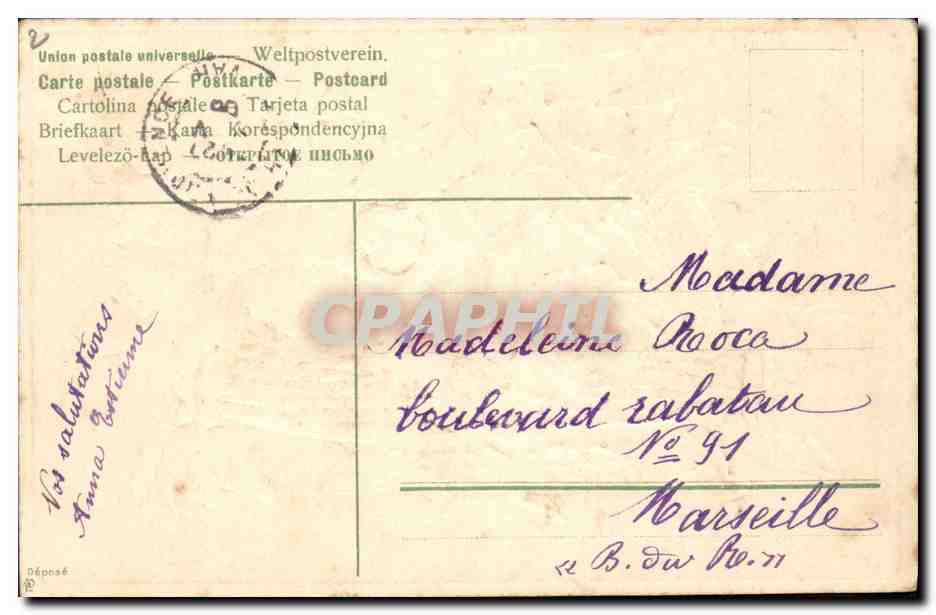 CPA Fantaisie Fleurs  — Rückseite