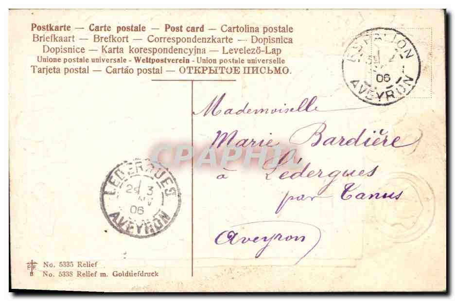 CPA Fantaisie Fleurs  — Verso