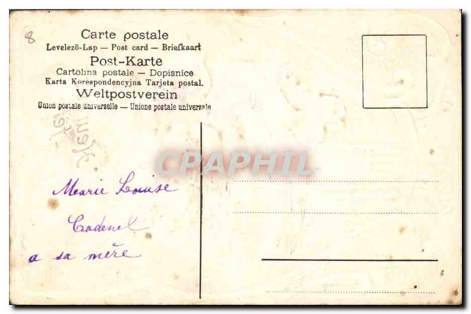 CPA Fantaisie Fleurs  — Rückseite