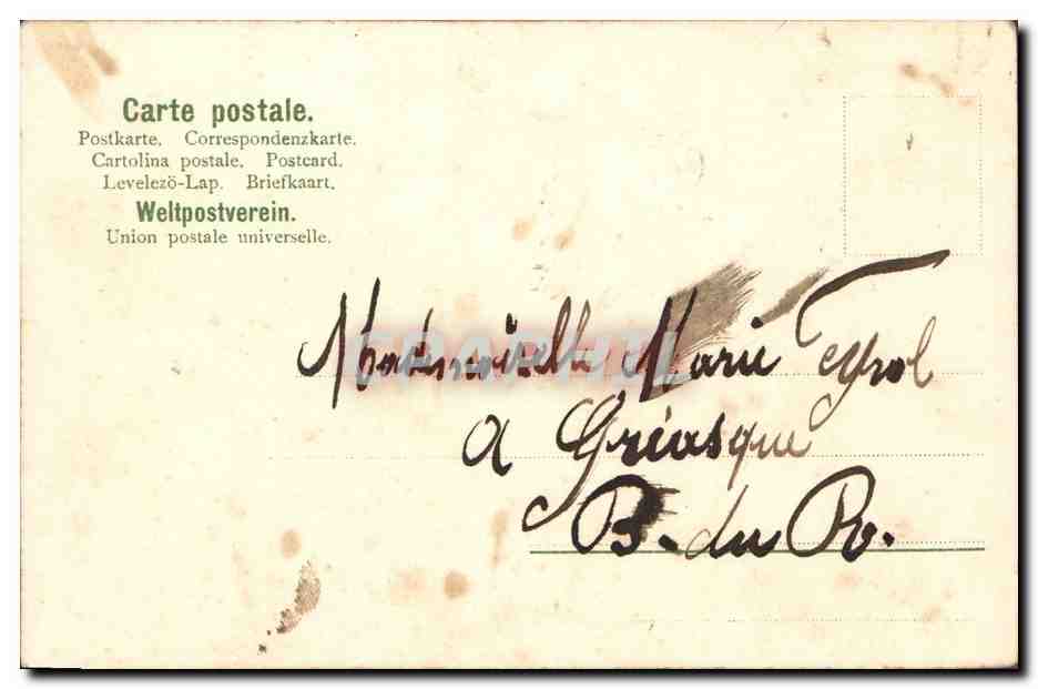 CPA Fantaisie Fleurs  — Back