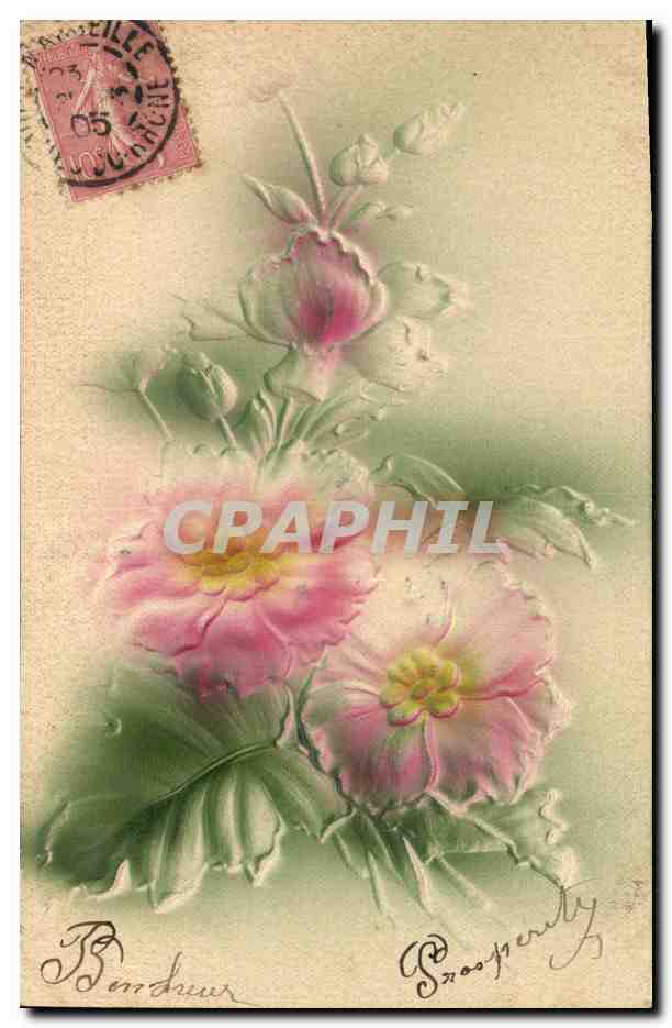 Fleurs roses — Bonheur et Prospérité — éditeur non visible