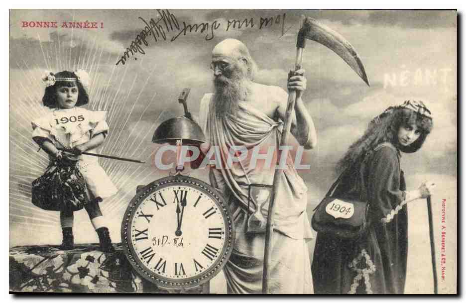 CPA Fantaisie Enfant Mort Bonne annee 1904