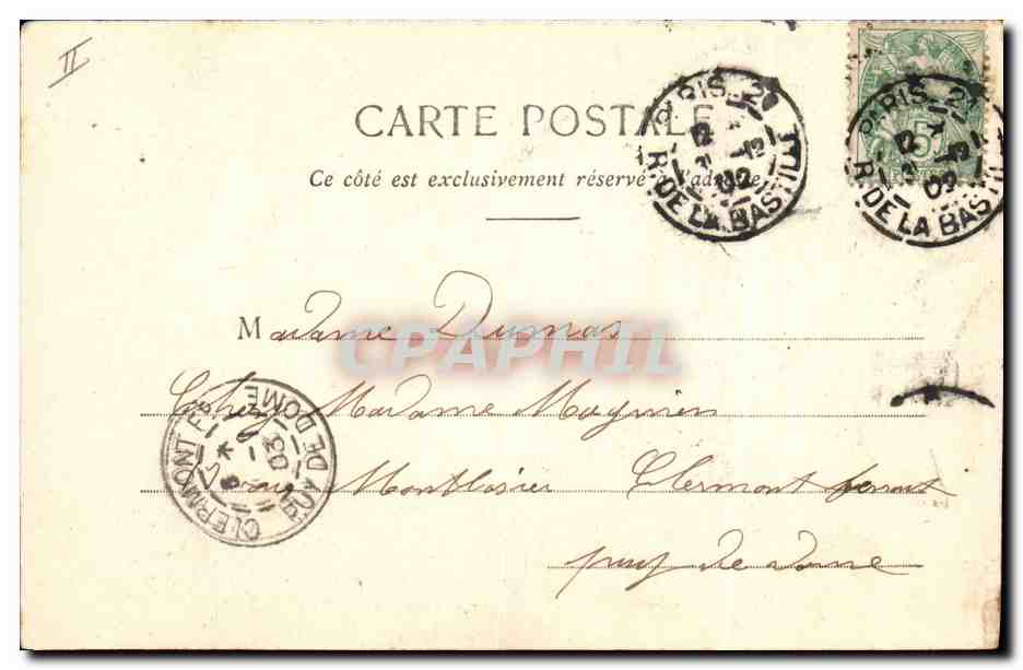 CPA Fantaisie Femme 1903  — Verso