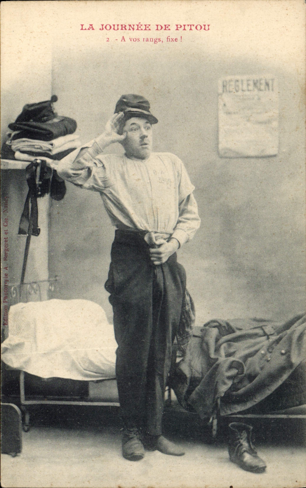 La Journée de Pitou — Série 2, scène militaire — Édition Phototypie A. Bergeret & Cie, Nantes