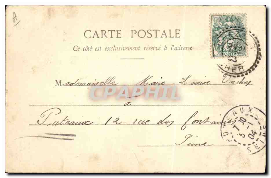 Fille en tenue de fête — Nouvelle Année 1904 — Phototype A. Besset & Cie, Nantes — Reverso