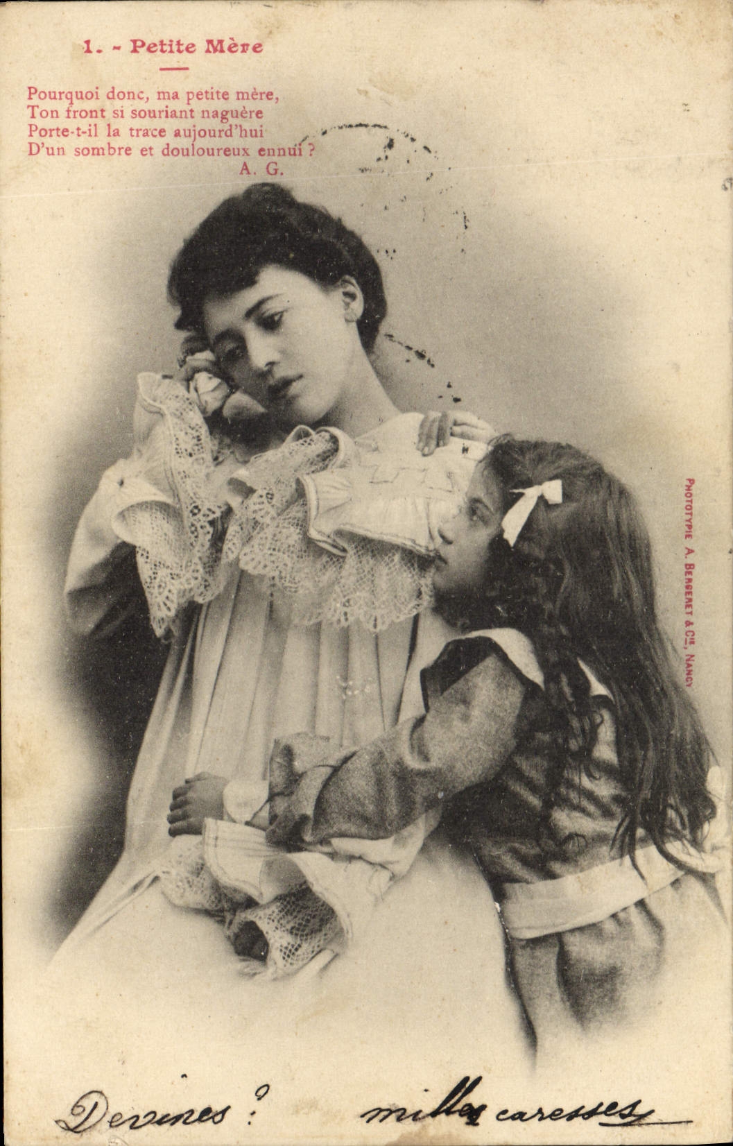 Petite Mère — Poème imprimé — Phototype A. Beareet & Cie, Nancy
