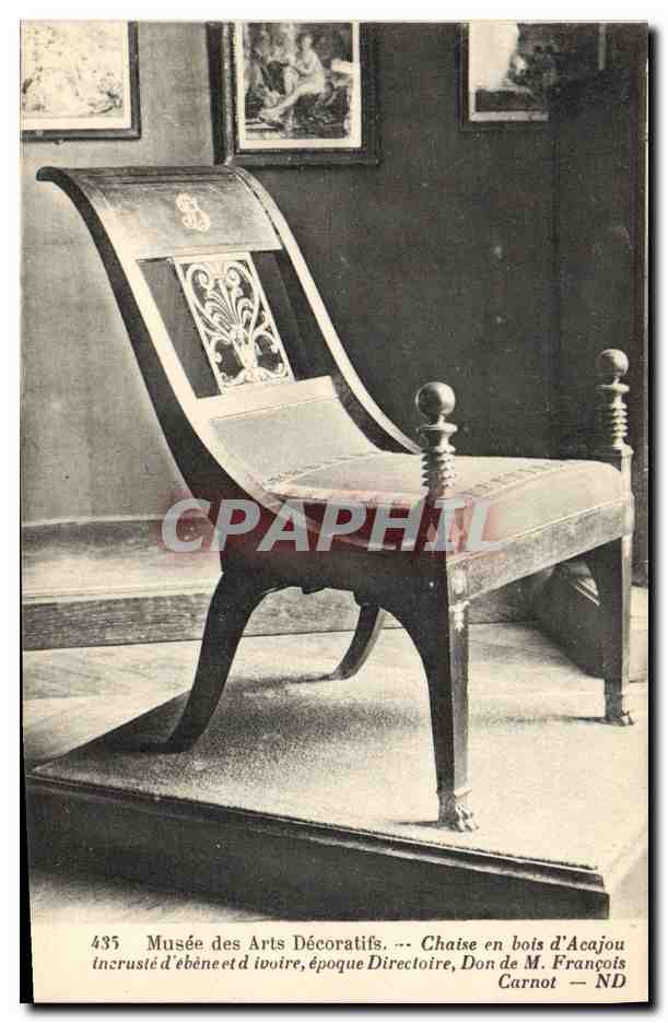 CPA Musee des Arts Decoratifs Chaise en bois d'acajou 