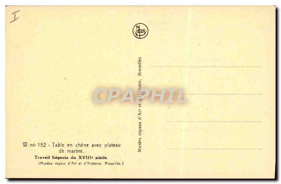Table en chêne avec plateau de marbre — Travail liégeois du XVIIIe siècle — Musées royaux d'Art et d'Histoire, Bruxelles — Achterkant