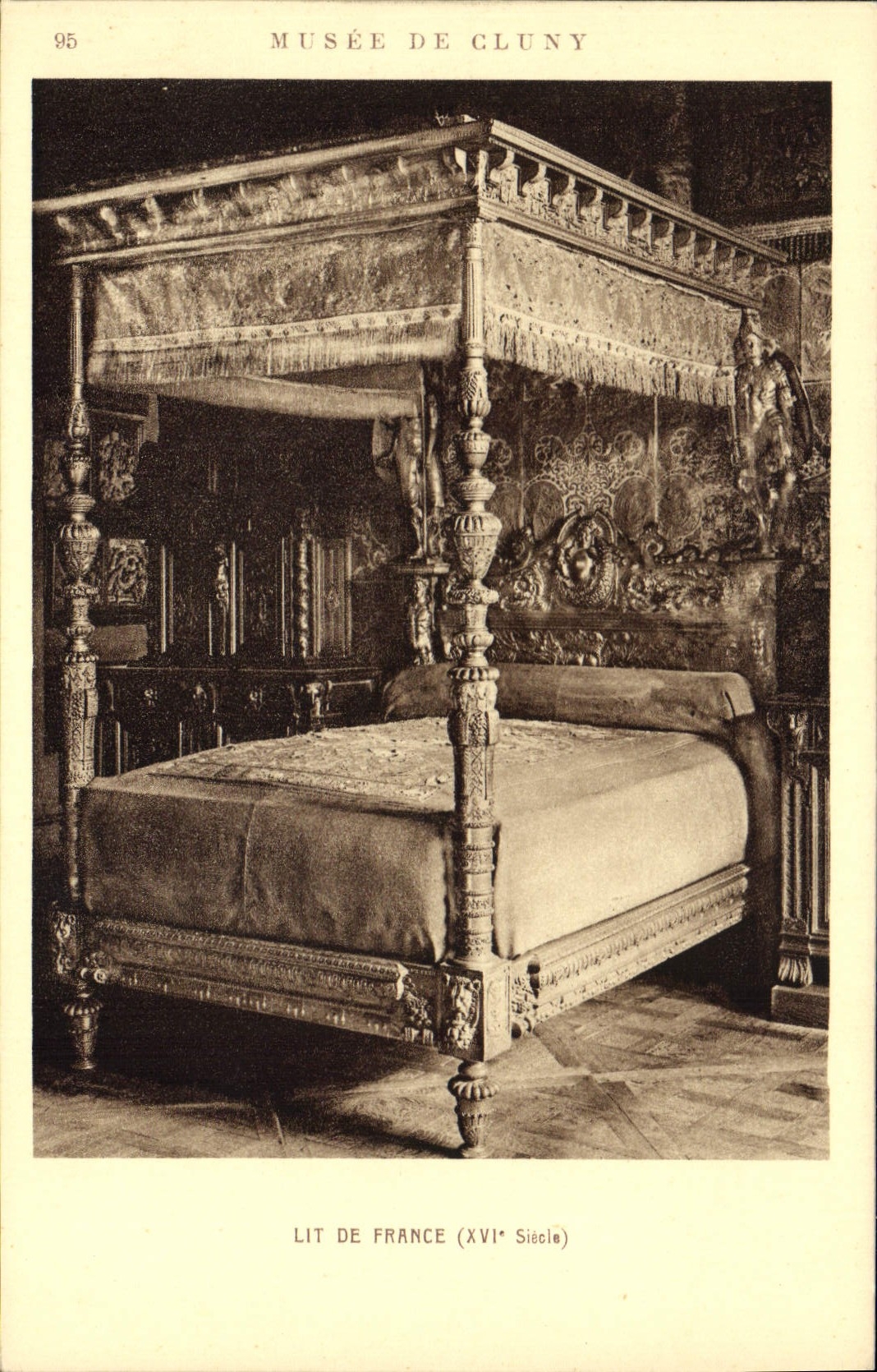 Musée de Cluny — Lit de France (XVIe siècle) — Braun & Cie, Paris, n° 2185