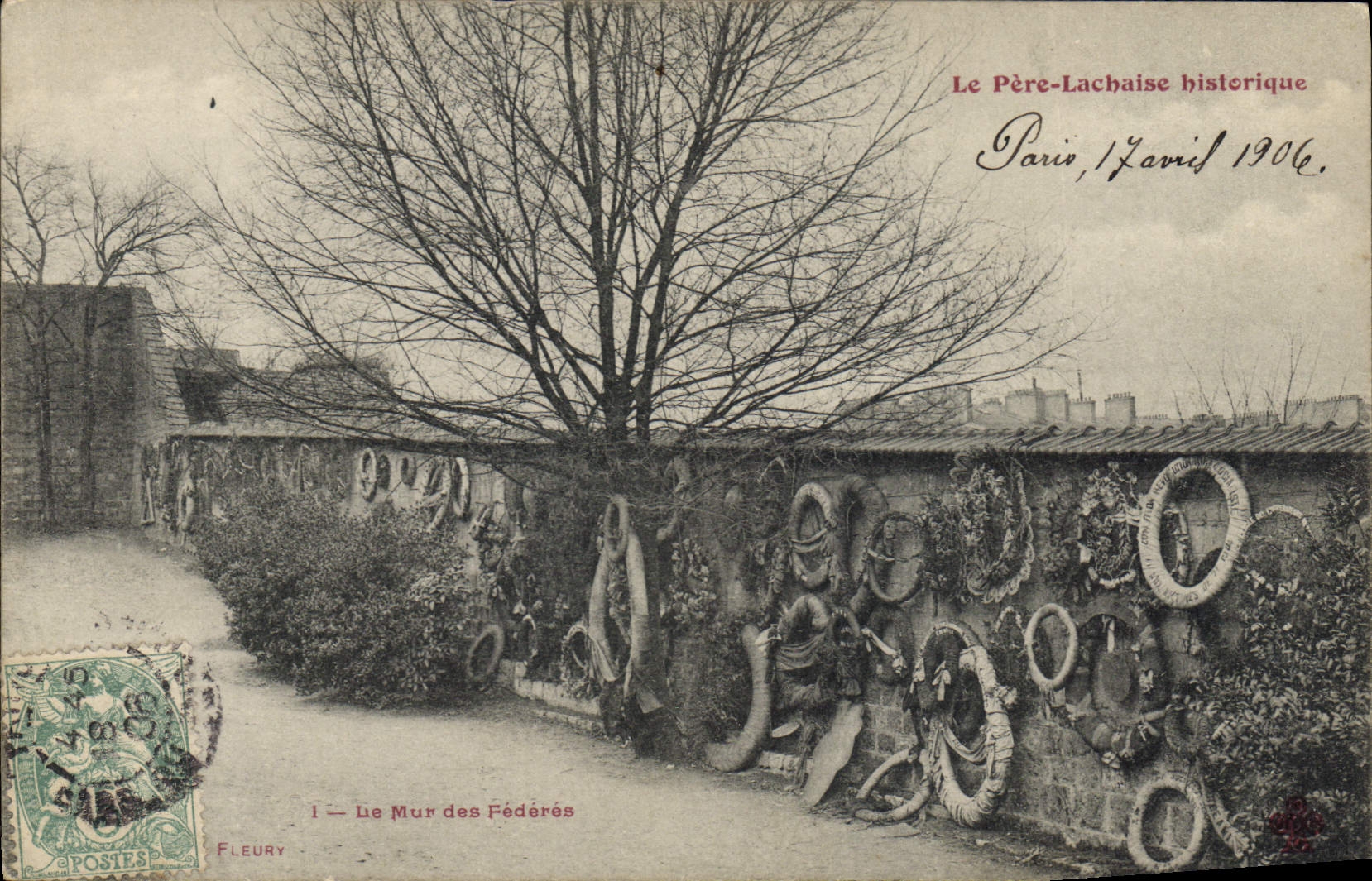 CPA Paris Pere Lachaise Le mur des federes