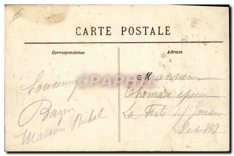 CPA Militaria Construction et lancement sur la Marne par les Sapeurs du 5eme Genie Versailles Marcille Armentieres Lizy — Rückseite