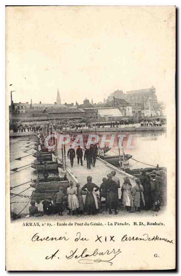 Arras, Avenue du XIXe Arrondissement — Parade de l'École de Pont du Génie — B.D. Roubaix, n°87