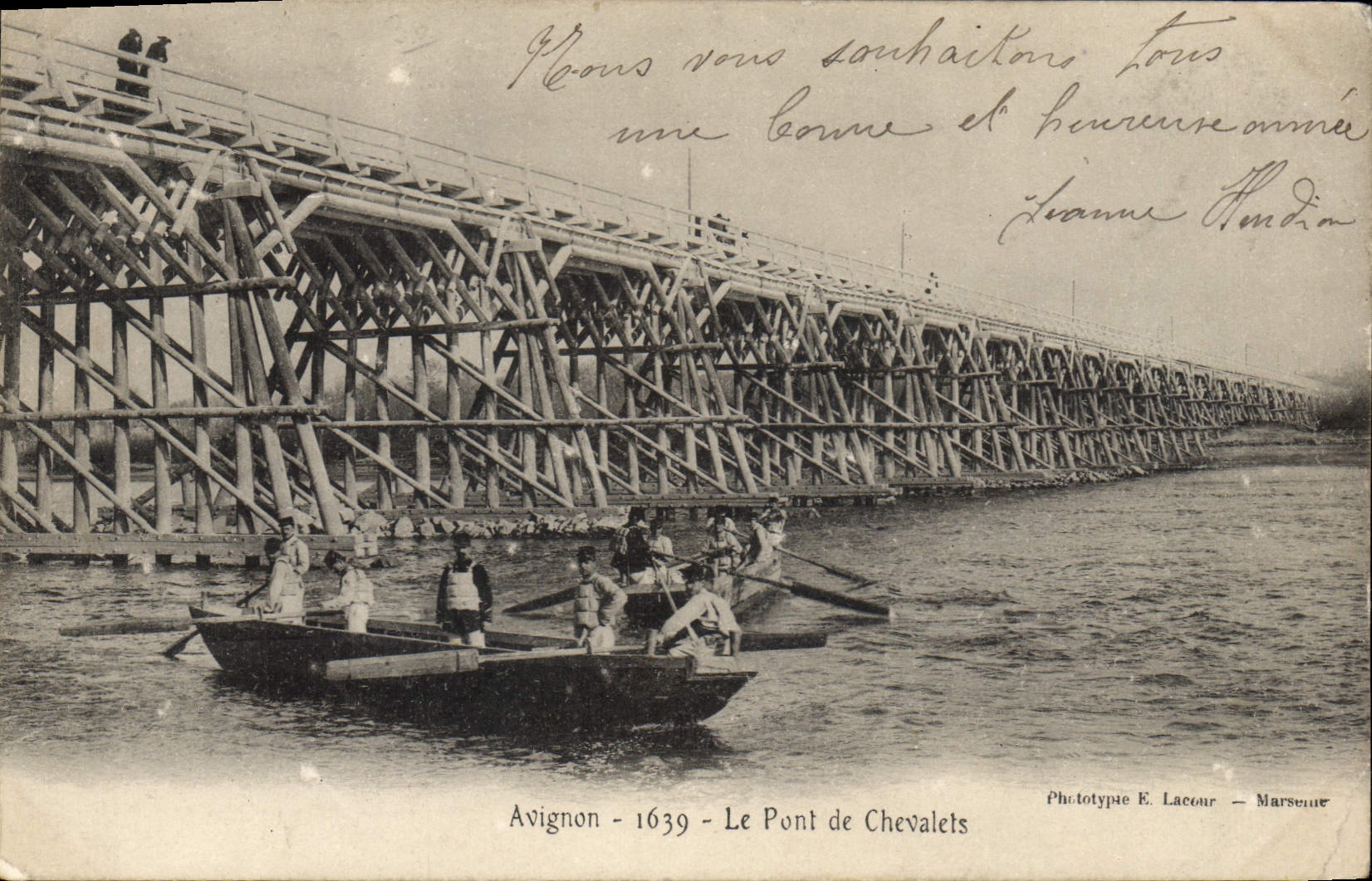 Avignon - 1639 - El Puente de los Caballos — Fototipo E. Lacour - Marsella