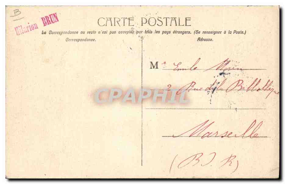 CPA Militaria Avignon Pont de bateaux etabli sur le Rhone par le 7eme regiment de Genie — Rückseite