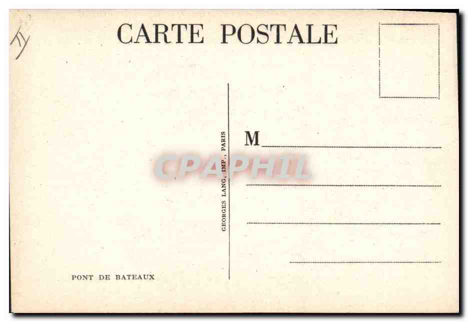 Pont de bateaux — démonstration de véhicules militaires — Georges Lang, Paris — Verso