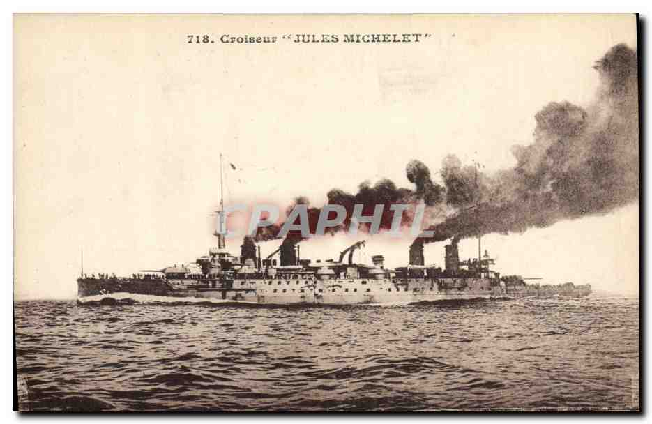 CPA Bateau Jules Michelet Croiseur