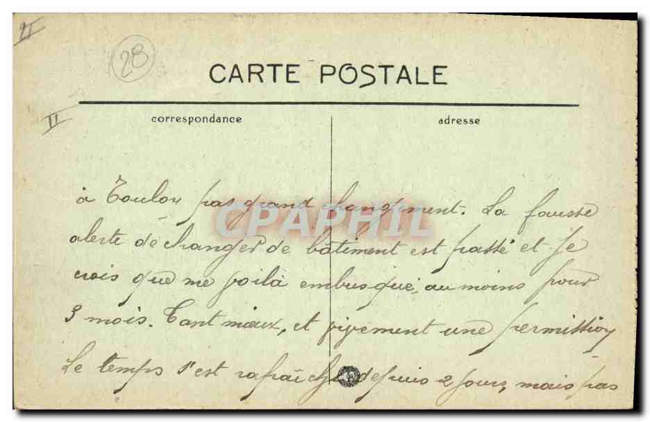 CPA Bateau Jean Bart Dreadnought 1er rang — Verso