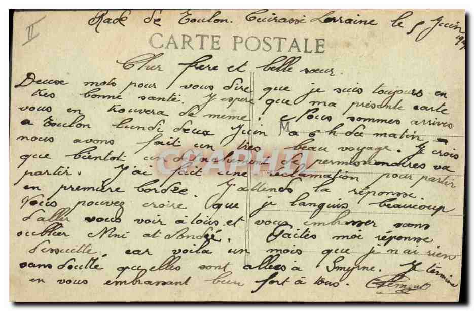 CPA Bateau Jean Bart Cuirasse d'escadre a turbines — Verso