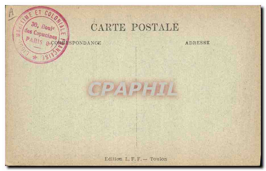 Croiseur de la Marine Française JEAN-BART — Ligue Maritime Française, 8, Rue de la Boëtie, Paris — Verso
