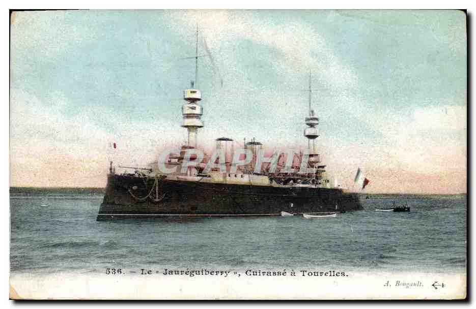 CPA Bateau Le Jaureguiberry Cuirasse a tourelles