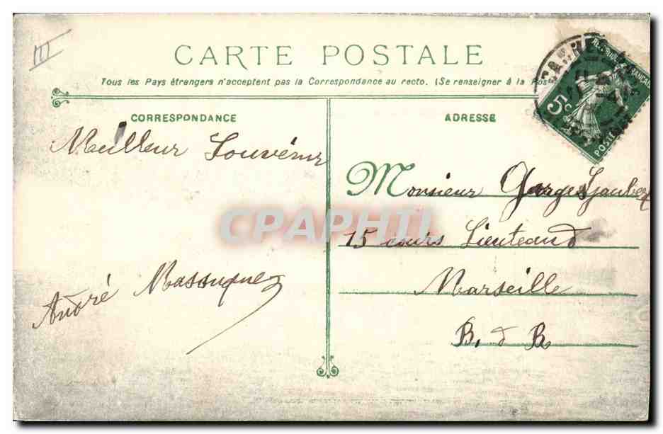 Jules Michelet — Croiseur Cuirassé — Phototypie Marius Bar — Toulon — Verso