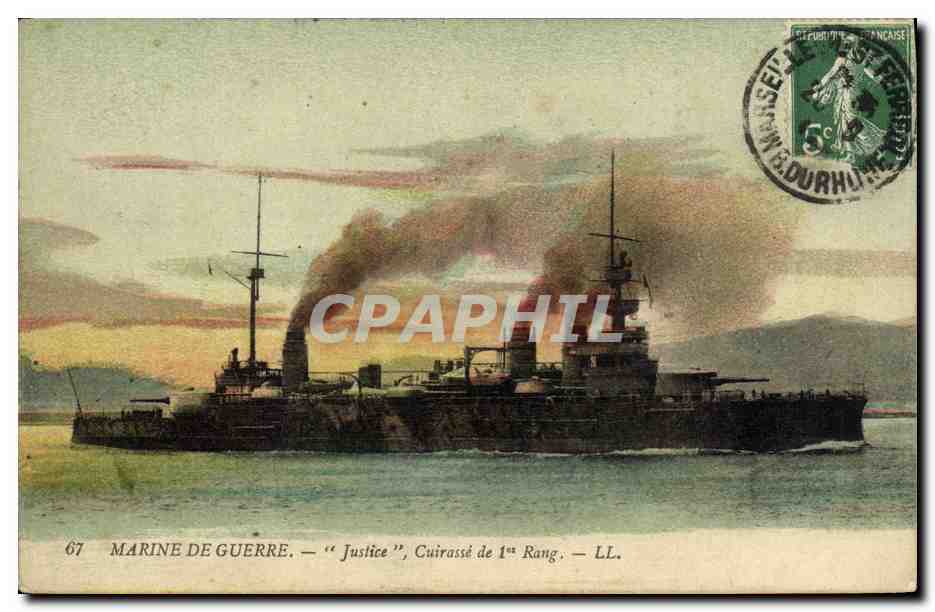 CPA Bateau Justice Cuirasse de 1er rang