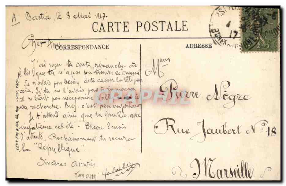 Marine de guerre — « Justice », cuirassé de 1er rang — LL. — CPAPHIL — Verso