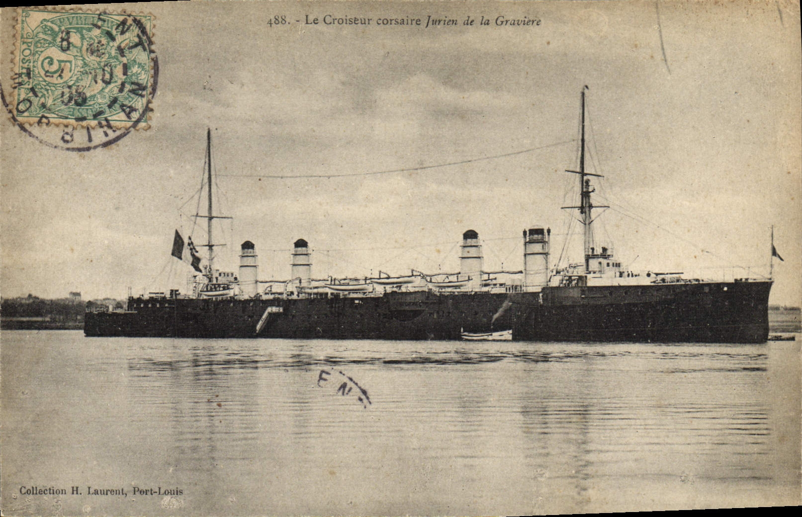 Le Croiseur corsaire Jurien de la Gravière — Collection H. Laurent, Port-Louis