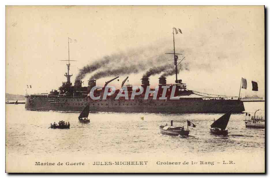 CPA Bateau Jules Michelet Croiseur de 1er rang