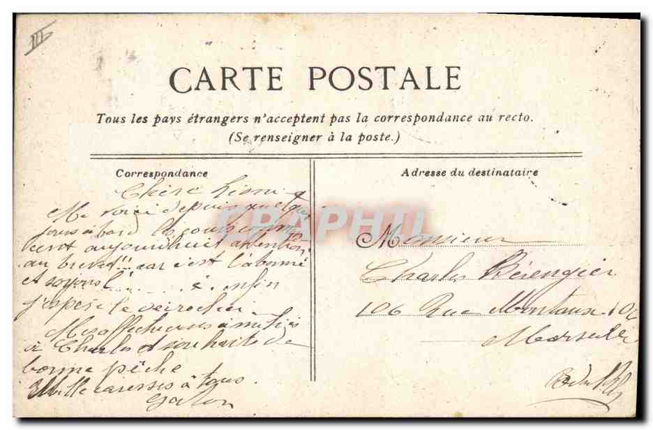 CPA Bateau Le Jaureguiberry — Verso