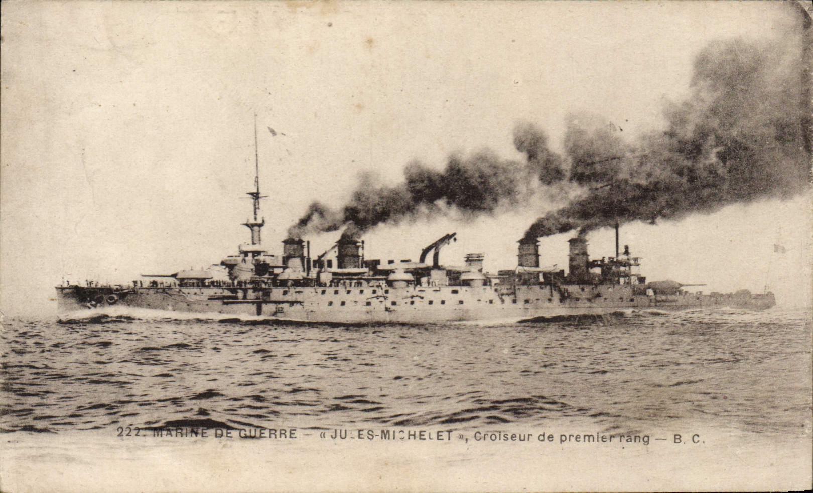CPA Bateau Jules Michelet Croiseur de Premier Rang