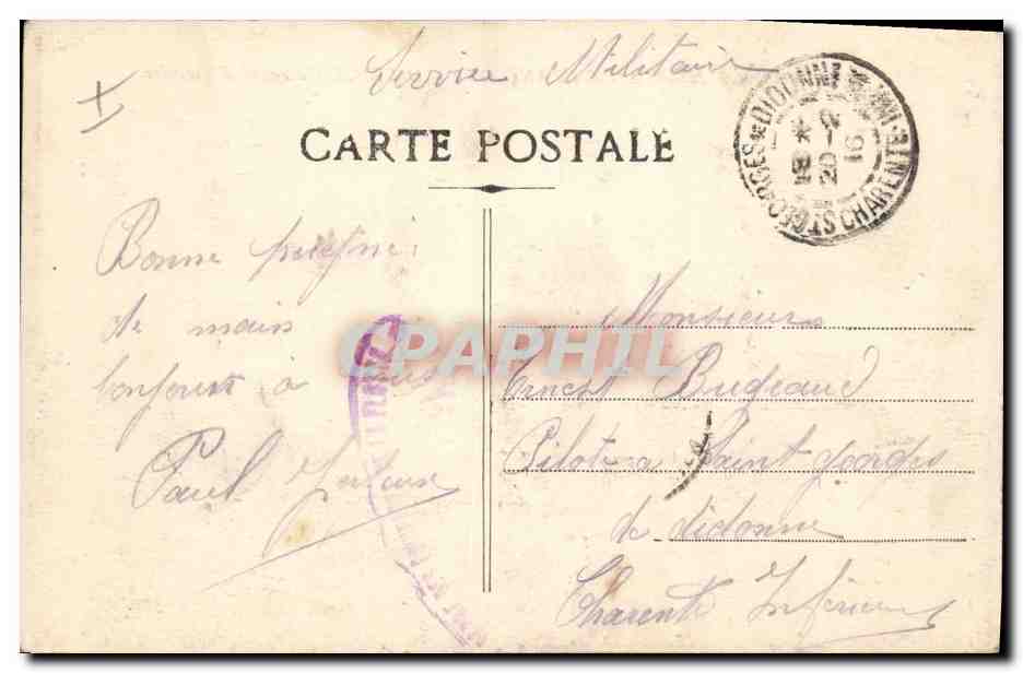 CPA Bateau Justice Cuirasse d'escadre — Verso