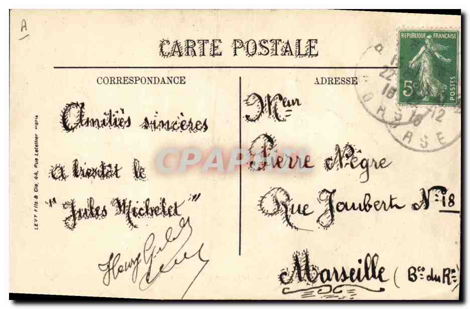 Marine de Guerre — 'Jurien de la Gravière', Croiseur-Cuirassé — LL. — N°139 — Reverso