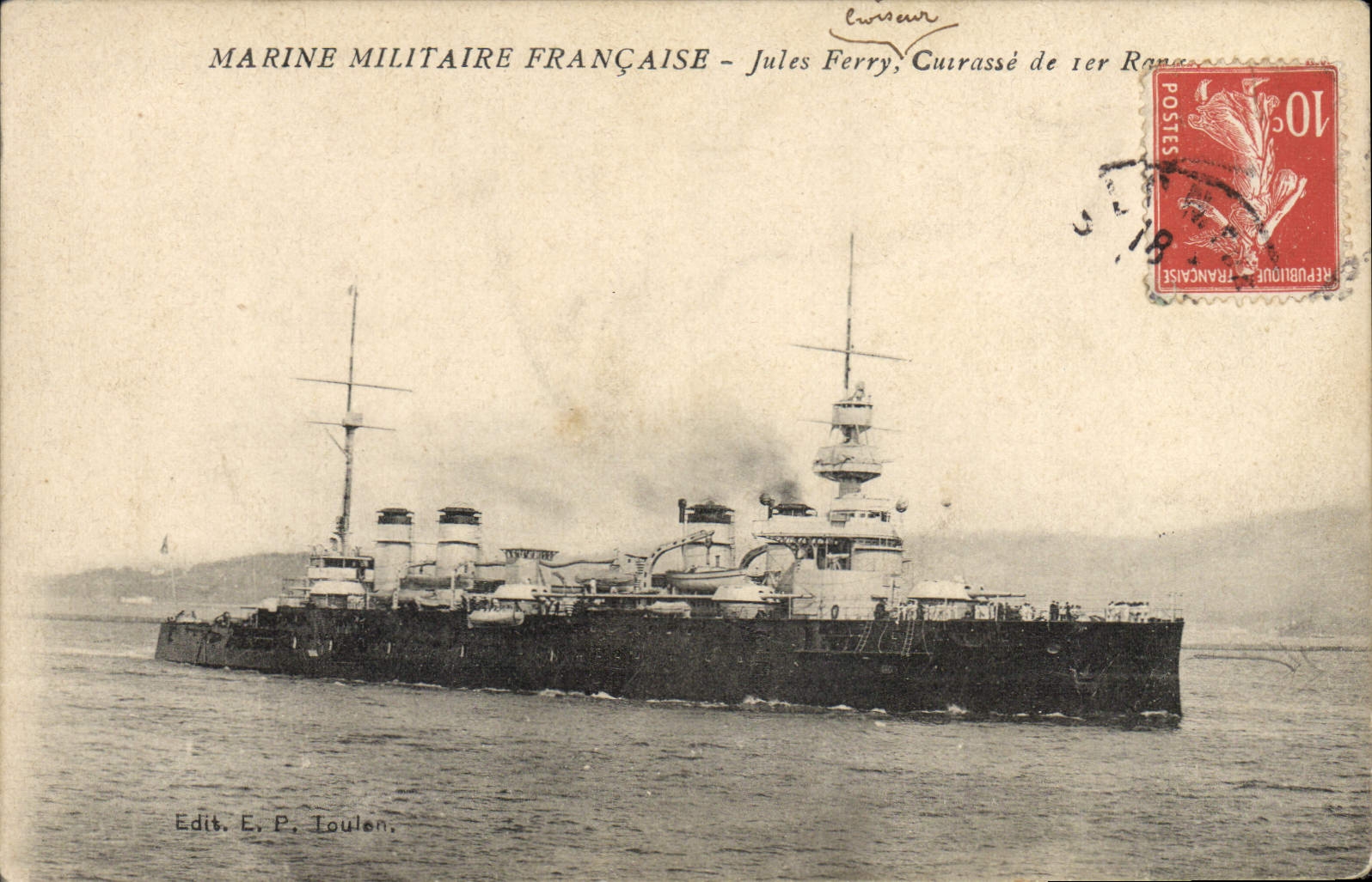 CPA Bateau Jules Ferry Cuirasse de 1er rang