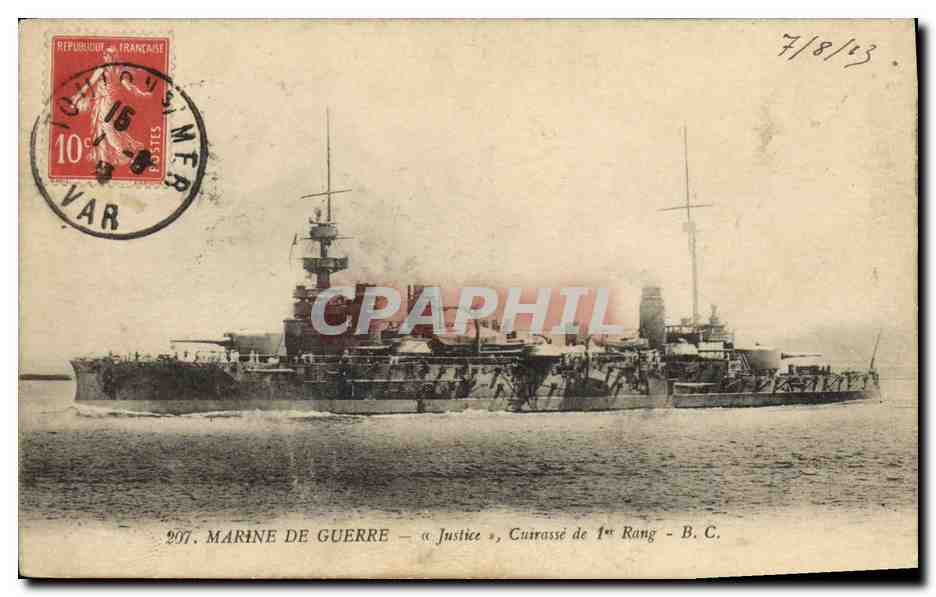CPA Bateau Justice Cuirasse de 1er rang