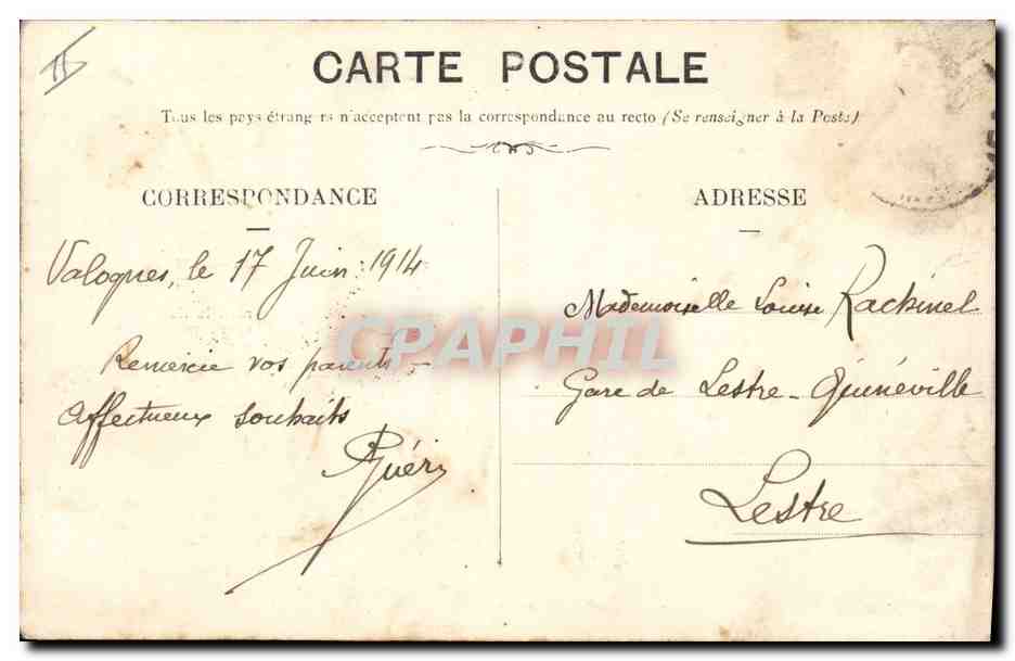CPA Le Boulanger  — Rückseite