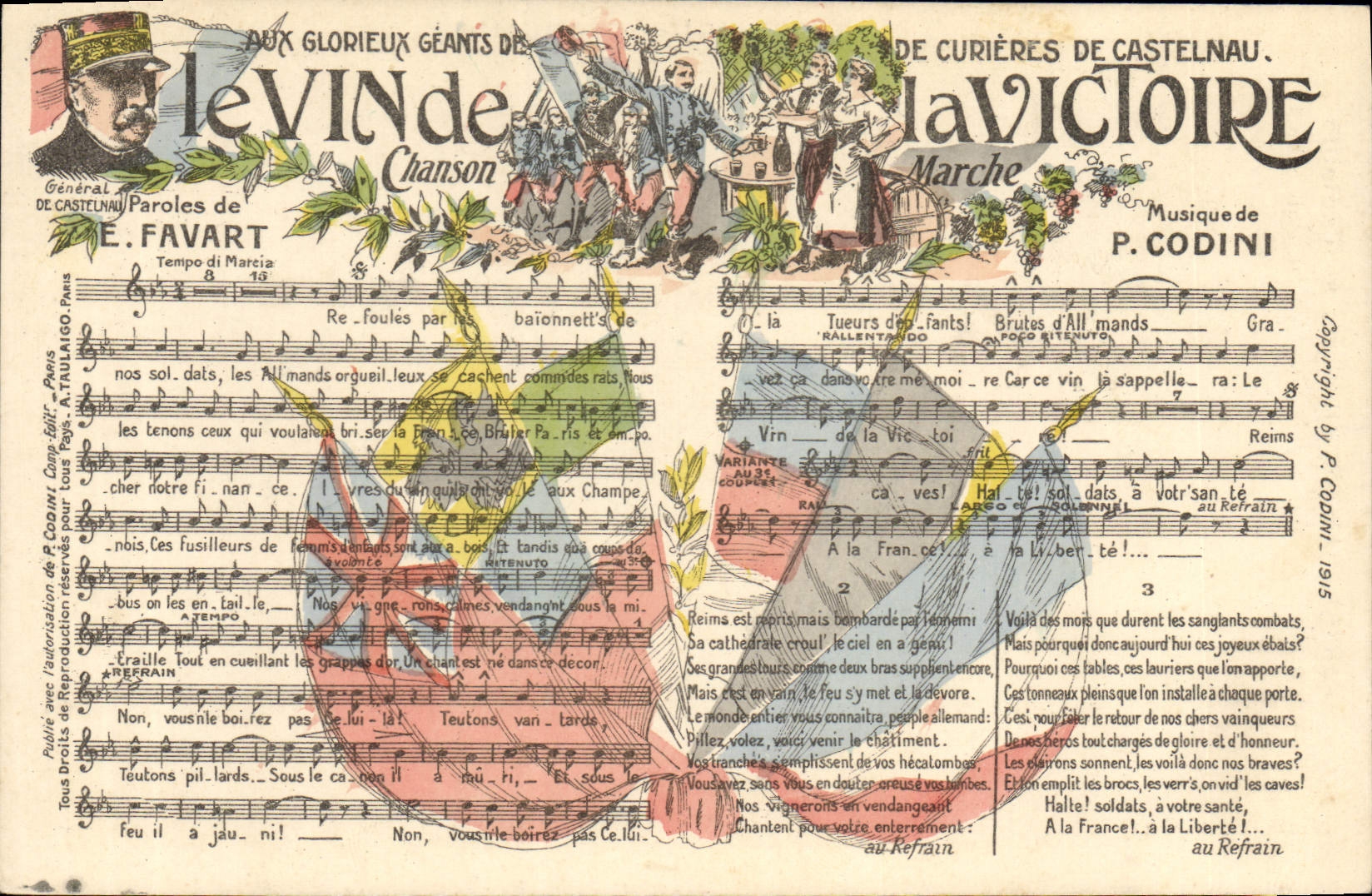 Deux Glorieux Géants de Curières de Castelnau — Chanson et Marche — Éditeur A. Taulaigo, Paris