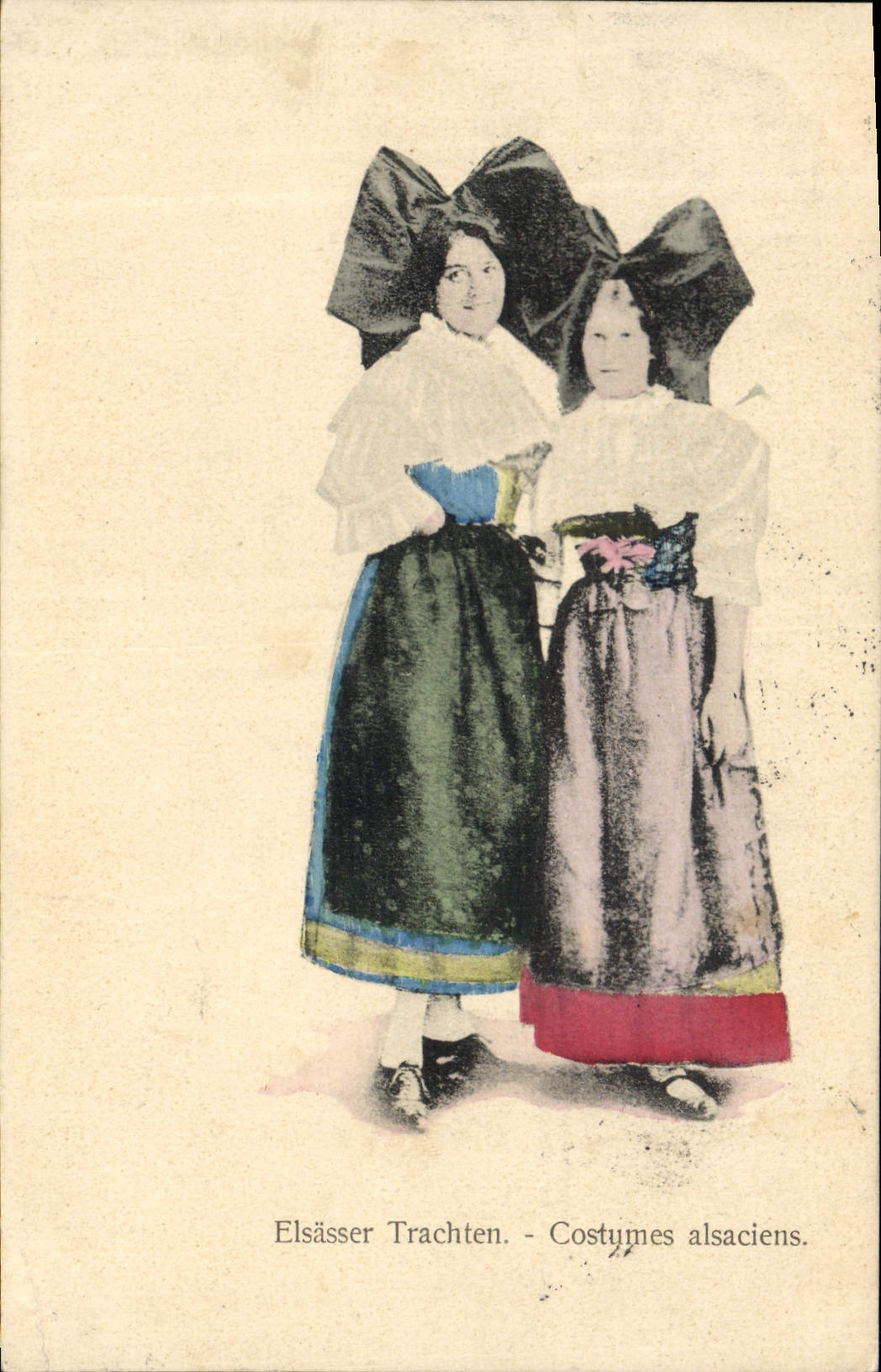 CPA Folklore Alsace Costumes Alsaciens