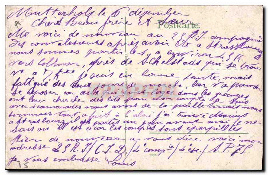 CPA Folklore Alsace Alsaciennes — Verso