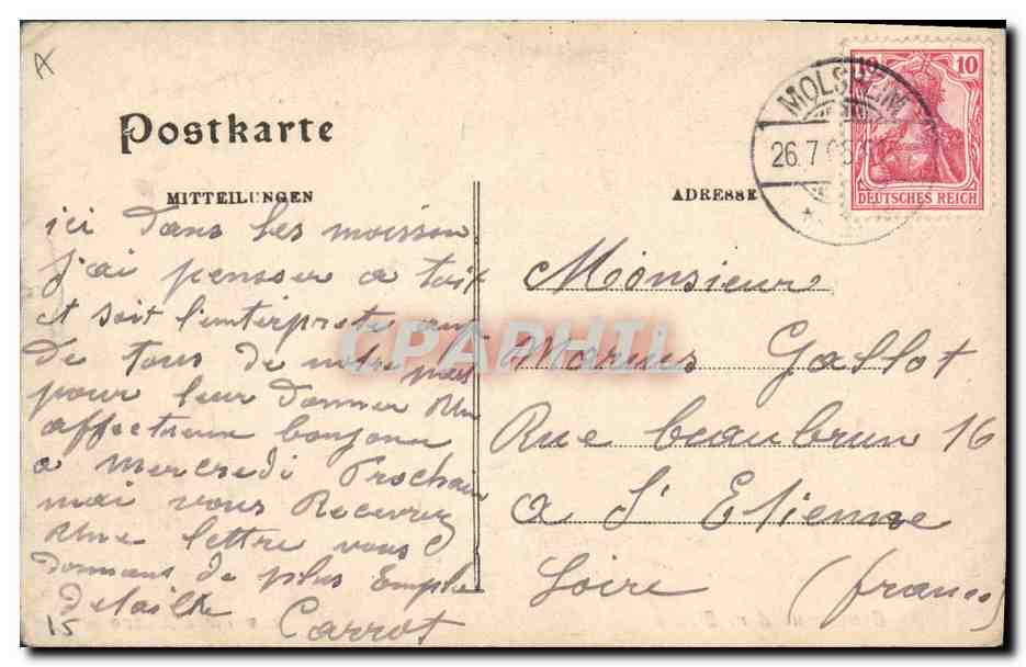 CPA Folklore Alsace Femmes — Verso