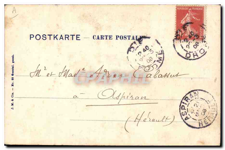 CPA Folklore Alsace Paysans Alsaciens — Verso