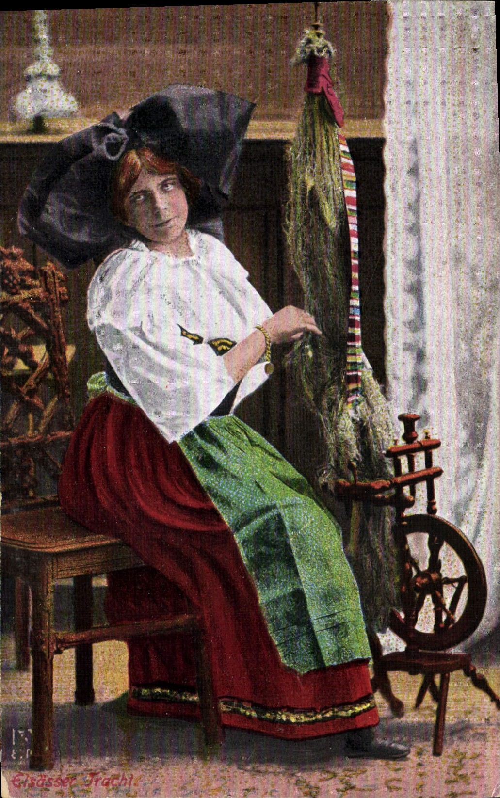 CPA Folklore Alsace Alsacienne