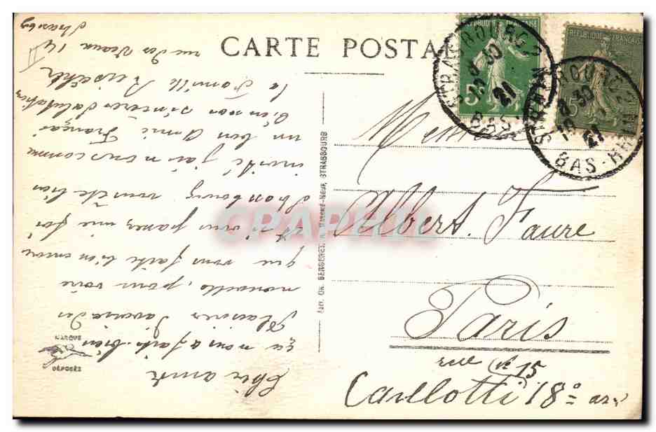 CPA Folklore Alsace Lorraine et Alsacienne — Verso