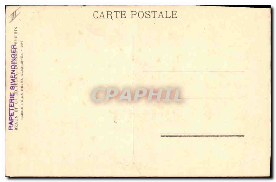 CPA Folklore Alsace Engwiller Fillette en sabots — Verso